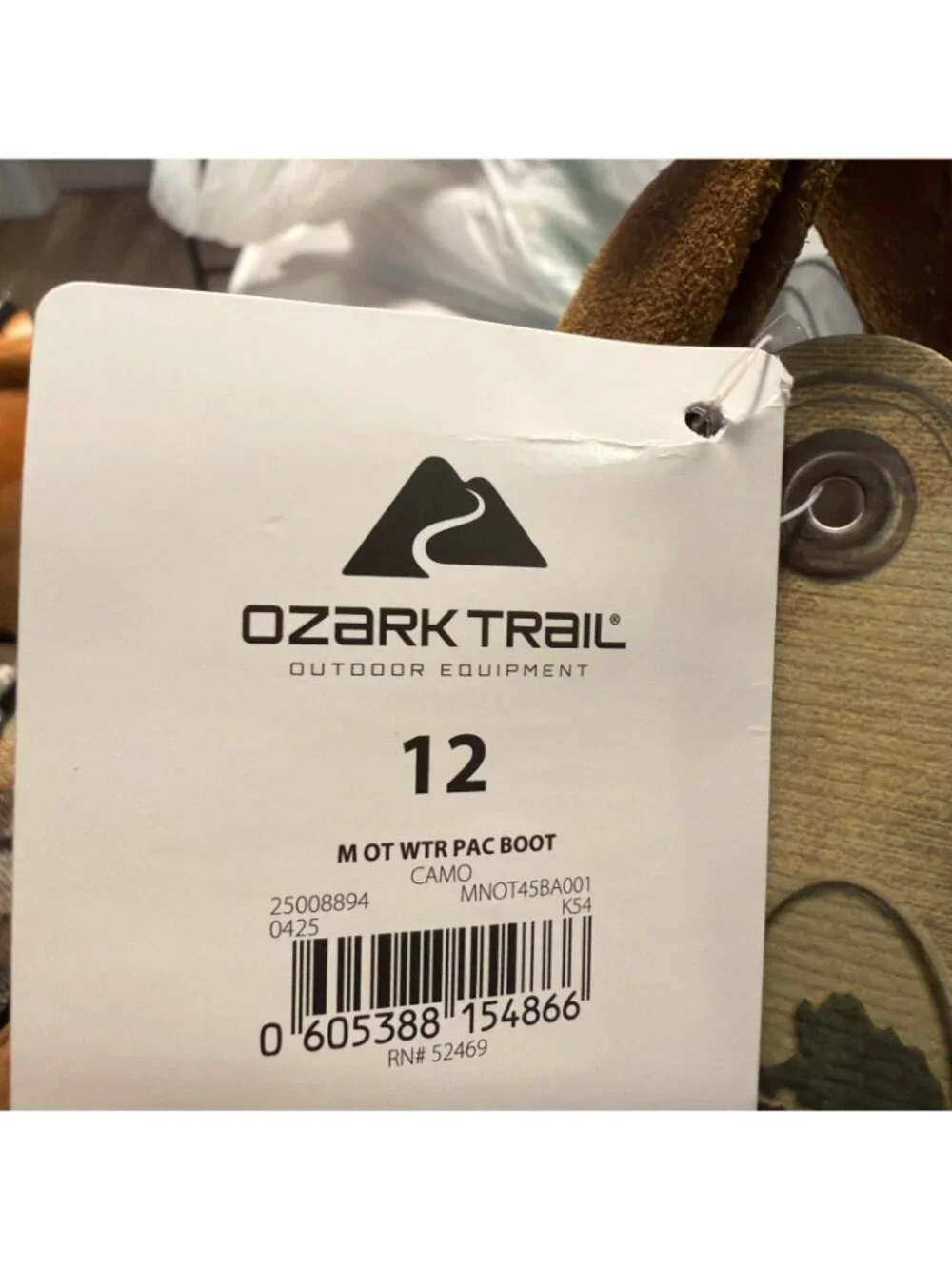 Ozark Trail Pack Suede Thinsulate 5° Mossy Oak Camo Snow Boots Men's Size 12 NWT
